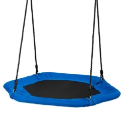 Hexagon-Schaukel Nestschaukel 100-160cm verstellbaren Seil für drinnen und draußen 94 x 84 cm Blau
