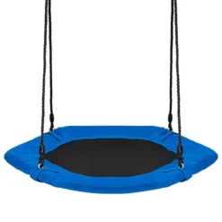 Hexagon-Schaukel Nestschaukel 100-160cm verstellbaren Seil für drinnen und draußen 94 x 84 cm Blau