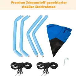 Hexagon-Schaukel Nestschaukel 100-160cm verstellbaren Seil für drinnen und draußen 94 x 84 cm Blau