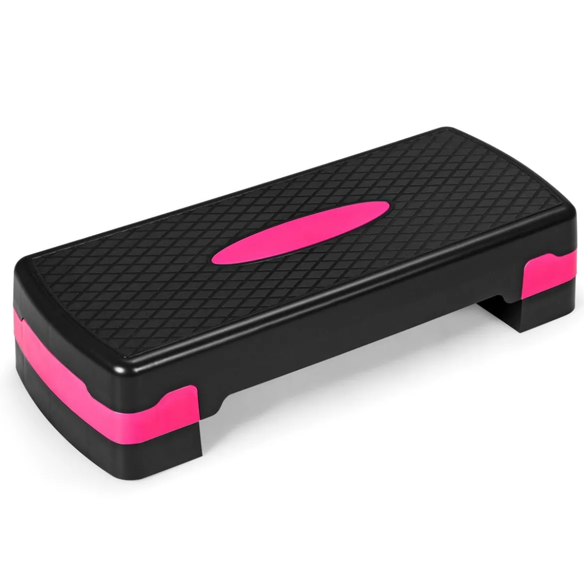 Höhenverstellbarer Aerobic Stepper Fitnesstrainer mit zwei Stufen von 10 cm und 15 cm Fitnesstrainer Schwarz