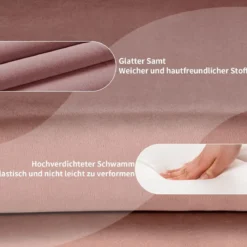 Höhenverstellbarer Akzentstuhl 360° Drehbarer Polsterstuhl bis 120kg Belastbar Samtstuhl Rosa