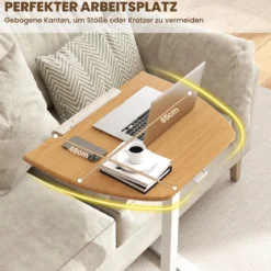 Höhenverstellbarer Beistelltisch mit 90° Neigbarer Tischplatte & Rollen Stehtisch Klappbares Stehpult