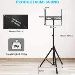 Höhenverstellbarer TV Ständer für 21–47 Zoll Plasma/LCD/LED Fernseher & Flach bis zu 35 kg