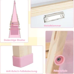 Höhenverstellbare Zeichentafel für Kinder doppelseitige Staffelei mit magnetischer Tafel Natur