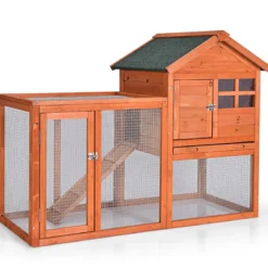 Hühnerstall Hühnerhaus wetterfest Kaninchenkäfig mit ausziehbarem Tablett Hühnervoliere für Kaninchen Holz