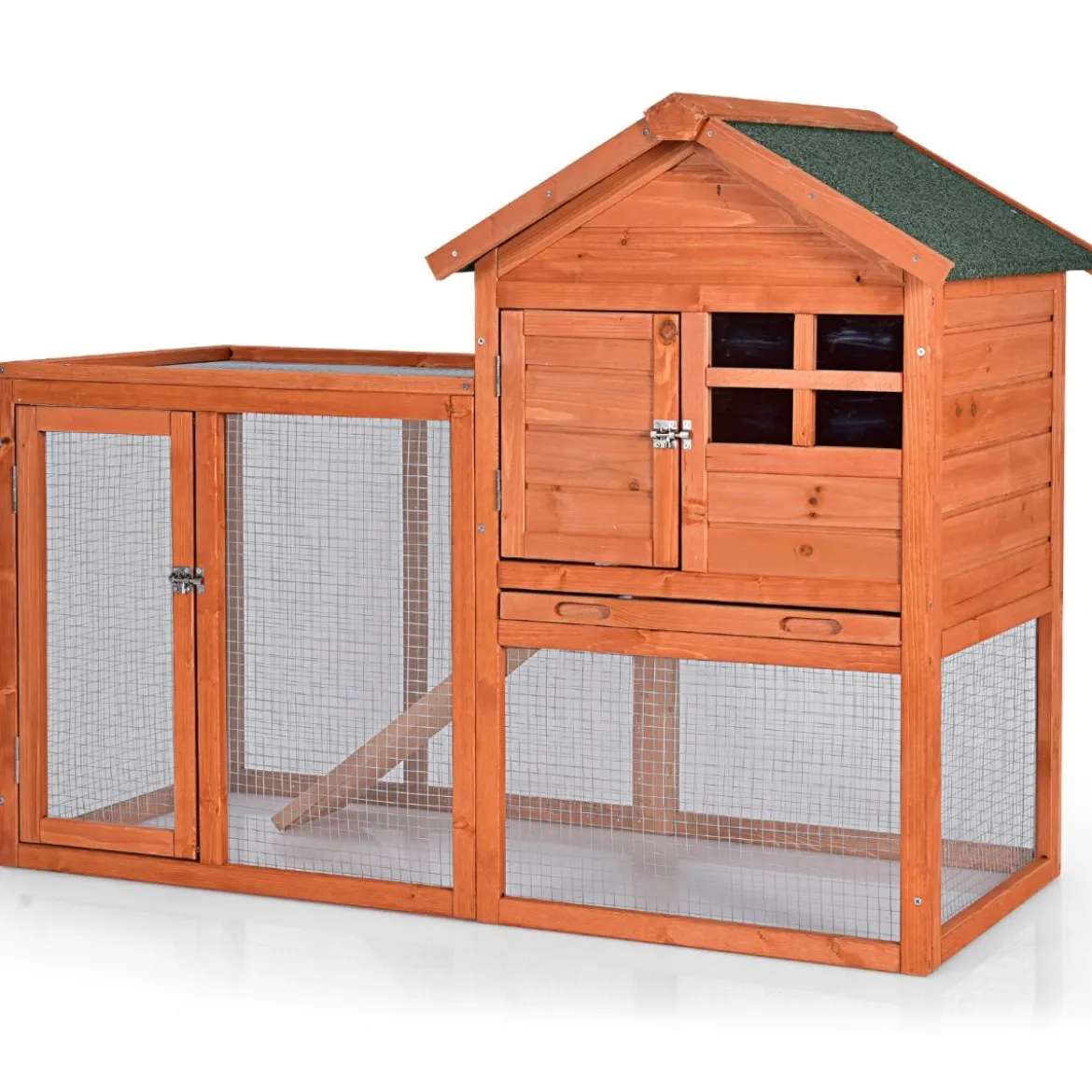 Hühnerstall Hühnerhaus wetterfest Kaninchenkäfig mit ausziehbarem Tablett Hühnervoliere für Kaninchen Holz
