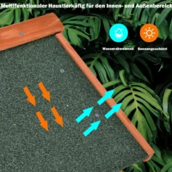 Hühnerstall Hühnerhaus wetterfest Kaninchenkäfig mit ausziehbarem Tablett Hühnervoliere für Kaninchen Holz