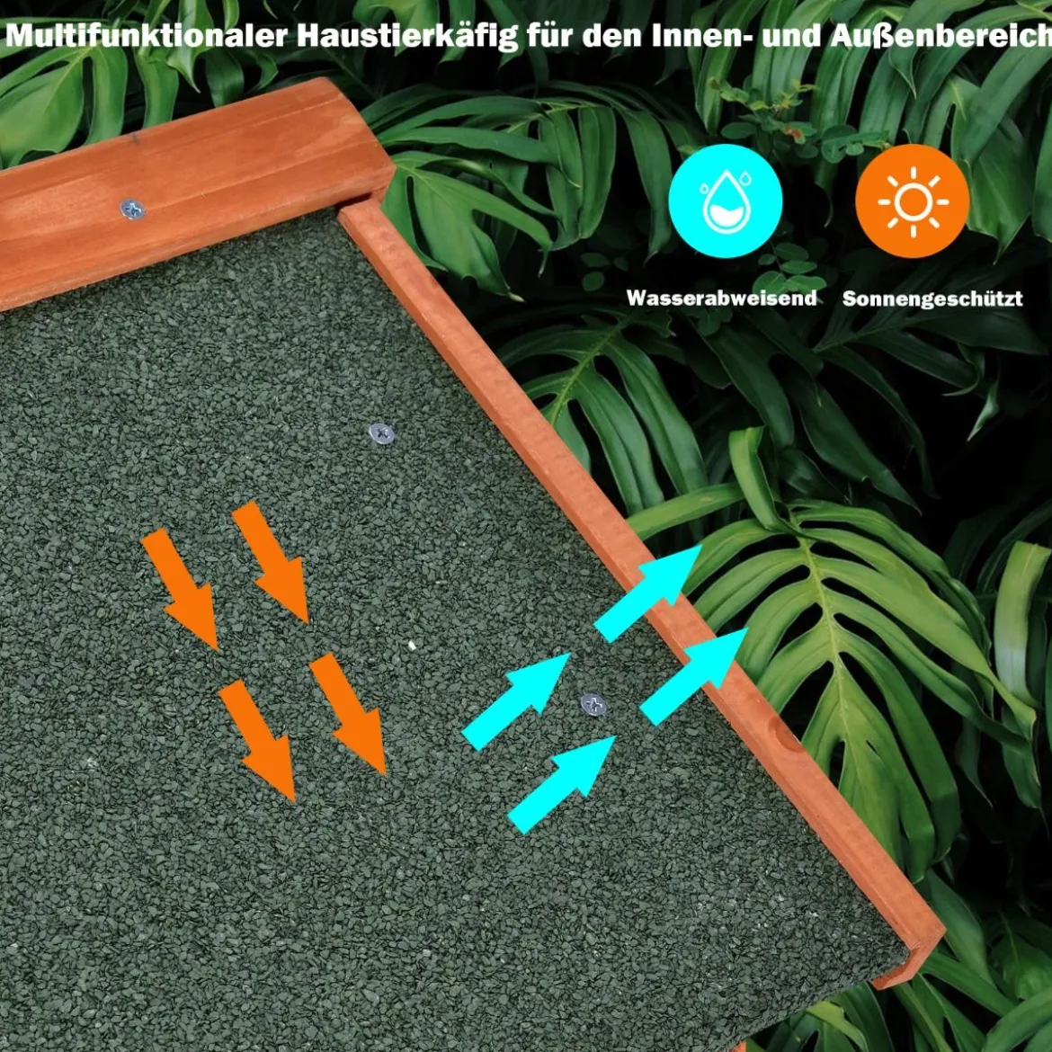 Hühnerstall Hühnerhaus wetterfest Kaninchenkäfig mit ausziehbarem Tablett Hühnervoliere für Kaninchen Holz