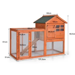 Hühnerstall Hühnerhaus wetterfest Kaninchenkäfig mit ausziehbarem Tablett Hühnervoliere für Kaninchen Holz