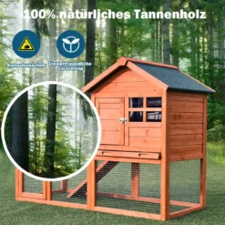 Hühnerstall Hühnerhaus wetterfest Kaninchenkäfig mit ausziehbarem Tablett Hühnervoliere für Kaninchen Holz