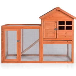 Hühnerstall Hühnerhaus wetterfest Kaninchenkäfig mit ausziehbarem Tablett Hühnervoliere für Kaninchen Holz