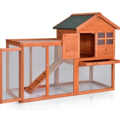 Hühnerstall Hühnerhaus wetterfest Kaninchenkäfig mit ausziehbarem Tablett Hühnervoliere für Kaninchen Holz