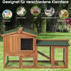 Hühnerstall Holz Hühnerhaus wetterfest Kaninchenkäfig Hühnervoliere Kaffee