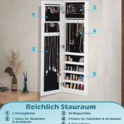 Hängender Schmuckschrank Holz Wandspiegel Schmuck Spiegelschrank Schmuck Organizer