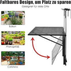 Hängendes Eisenregal mit 5-Stufig Verstellbarer Höhe 60,5 x 48 x 61,5-82,5 cm Schwarz