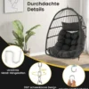 Hängesessel + Hängesesselgestell Set PE-Rattan Hängekorb Sessel Metall Gestell