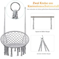 Hängesessel Hängestuhl zum Aufhängen bis 150 kg