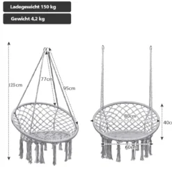 Hängesessel Hängestuhl zum Aufhängen bis 150 kg
