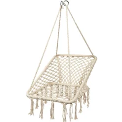 Hängesessel Makramee Hängestuhl Hängesitz Hängeschaukel Swing Sessel 120 kg Tragkraft
