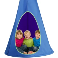 Hängezelt Hängehöhle Hängesessel Kinder Fly Schaukel Kinder Hängehöhle Hängesessel 80x80x140cm Blau