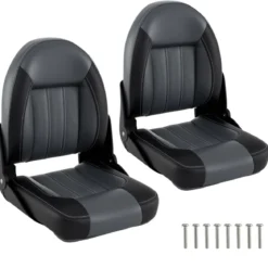 Hochlehner Bootssitz 2er Set klappbarer Bootsstuhl mit 7 cm dicker Schaumstoffpolsterung