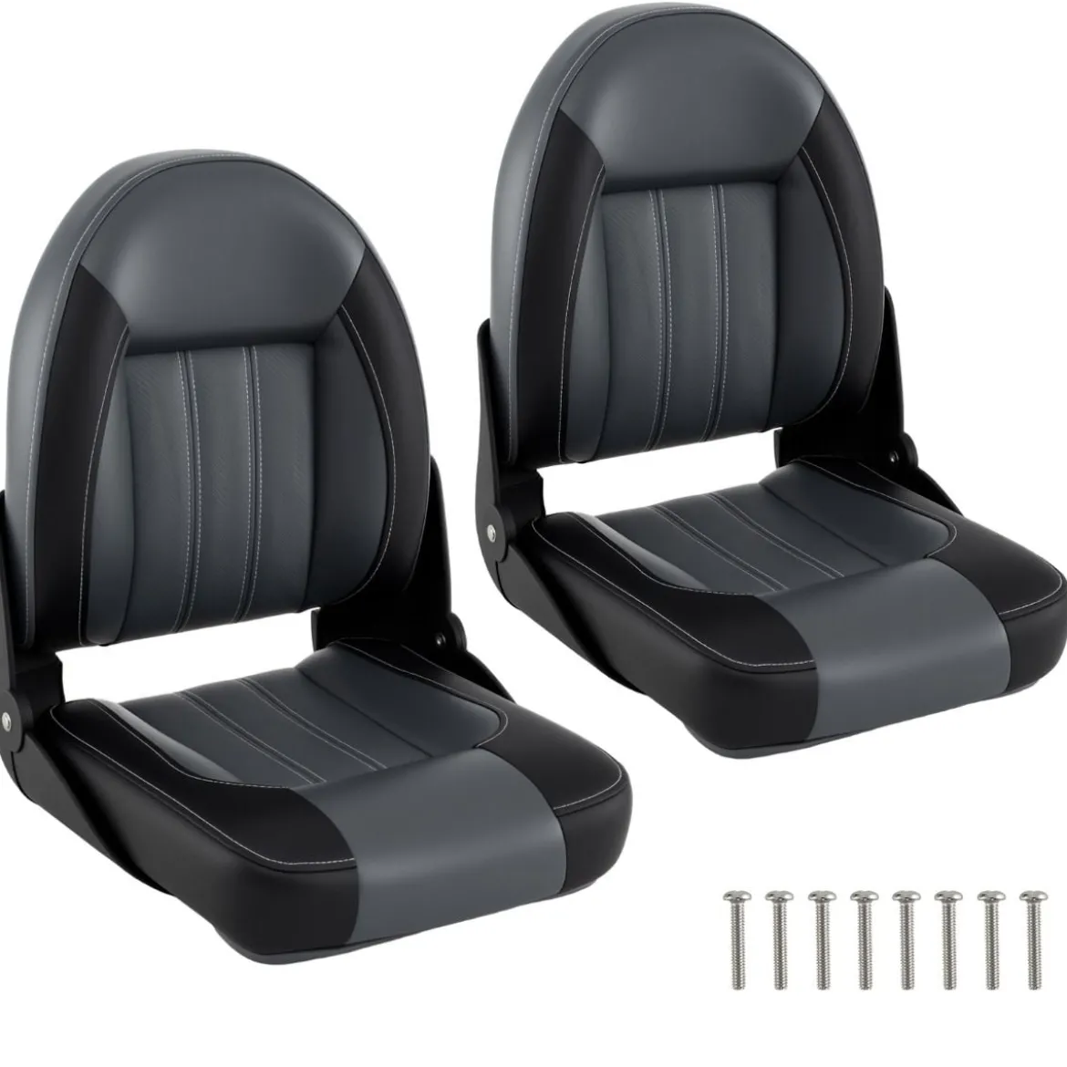 Hochlehner Bootssitz 2er Set klappbarer Bootsstuhl mit 7 cm dicker Schaumstoffpolsterung