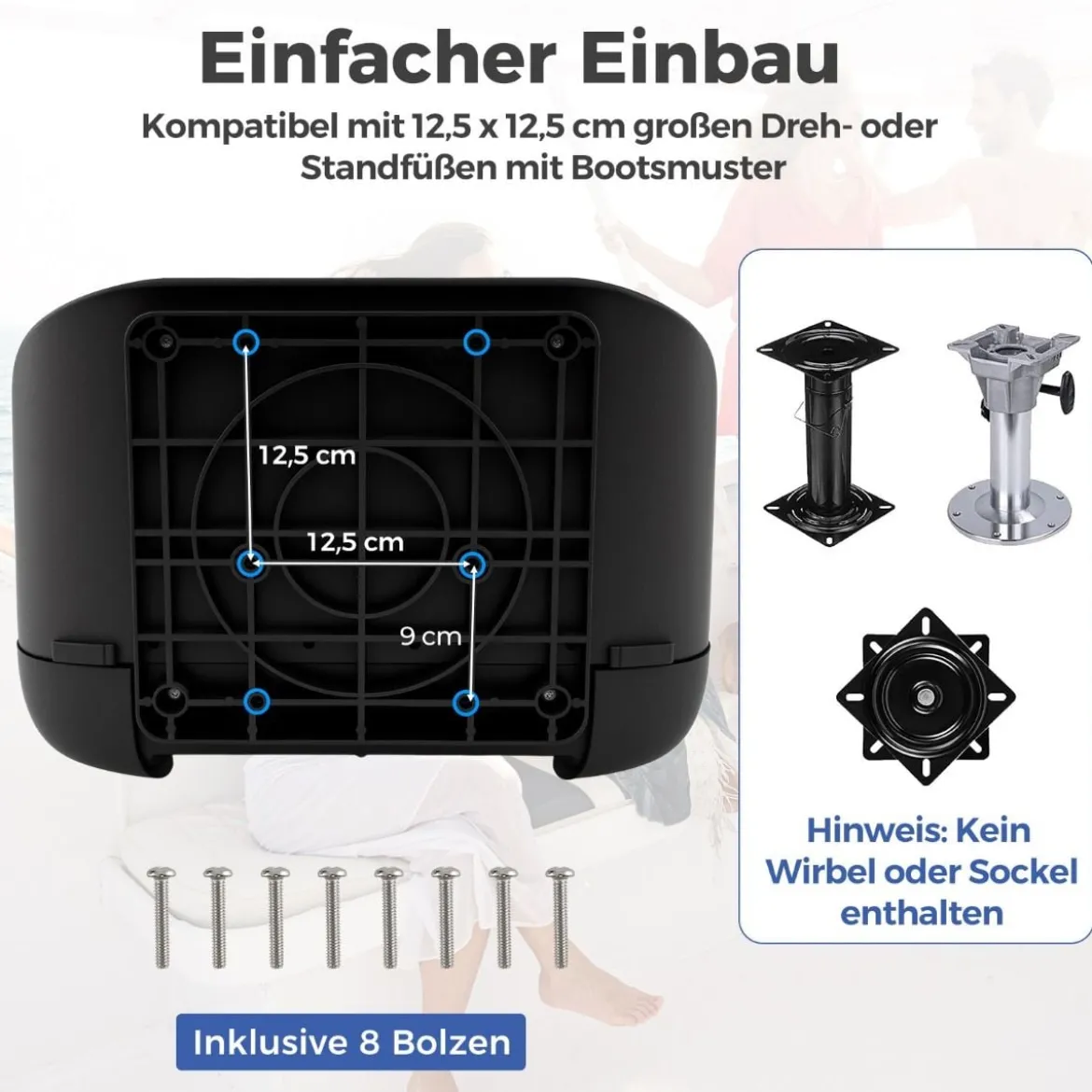 Hochlehner Bootssitz 2er Set klappbarer Bootsstuhl mit 7 cm dicker Schaumstoffpolsterung