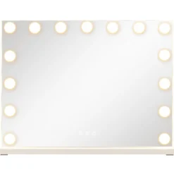 Hollywood Schminkspiegel mit 3 Lichtfarben & Einstellbarer Helligkeit & Touch-Steuerung 58 x 43 cm