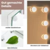 Hollywood Spiegel mit Beleuchtung Tischspiegel mit 14 dimmbaren LED-Leuchten und 3 Lichtfarben 50 x 12 x 43 cm