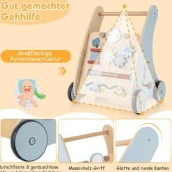 Holz Baby Lauflernhilfe mit Multi Aktivitätslernzentrum Montessori Schiebelauflernhilfe