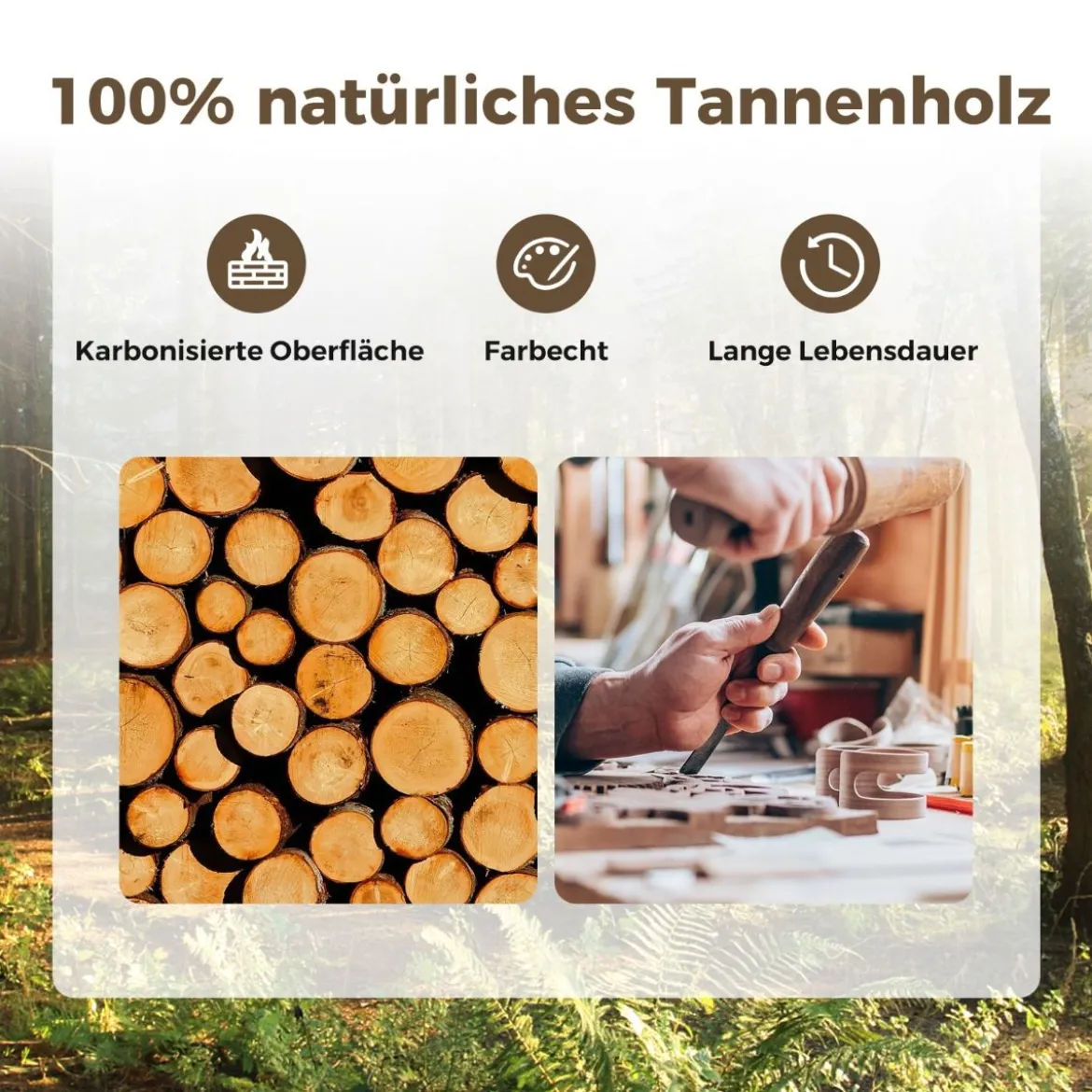 Holzbrücke mit Geländer Gartenbrücke Belastbar bis 120 kg Teichbrücke Zierbrücke Dekobrücke