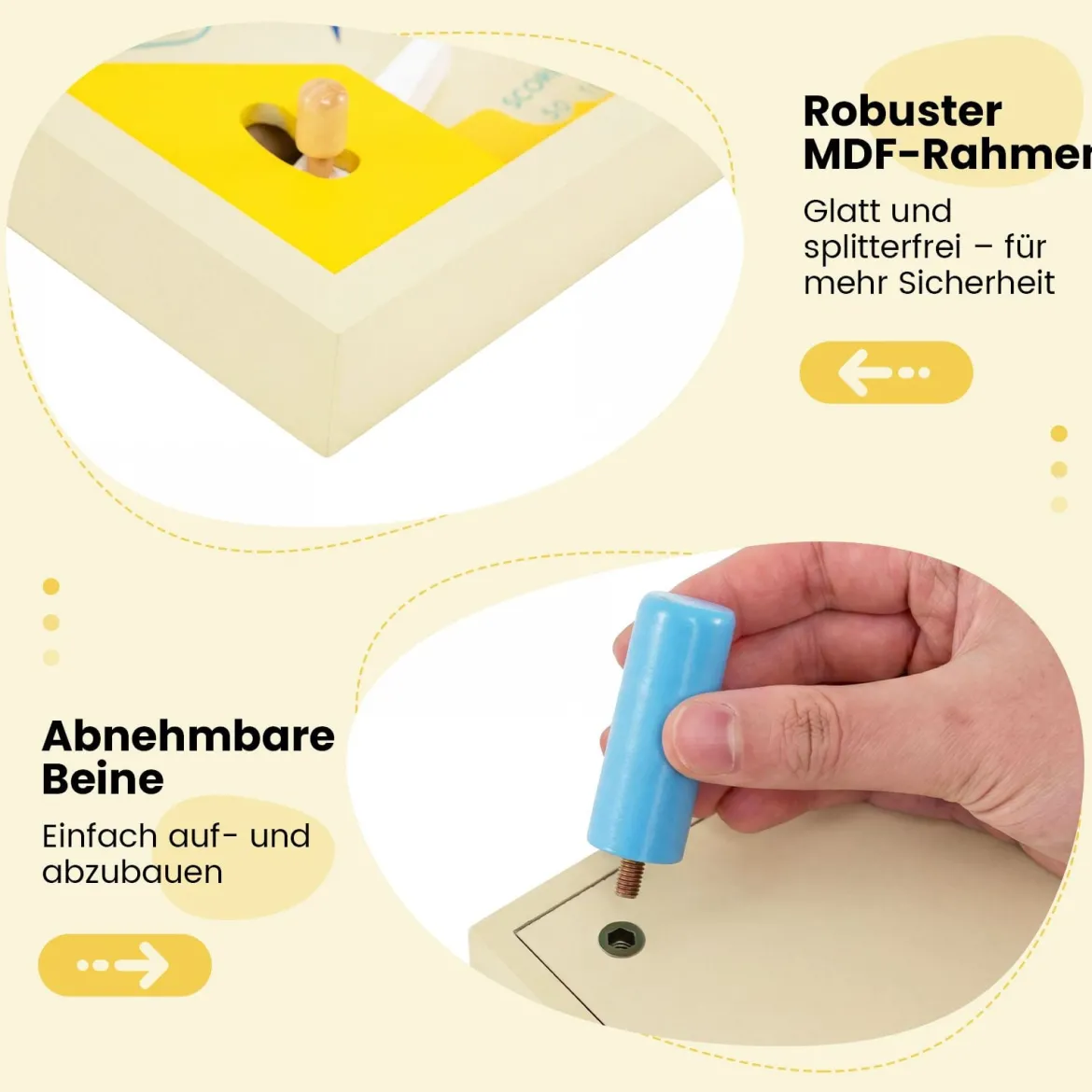 Holz Flipper Mit Rotierender Leiste 3 Kugeln Geschicklichkeitsspiel für Kinder ab 6 Jahren Bunt