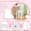 Holz Kinderschreibtisch Set mit Stuhl & Bücherregal & Schrank & Pinnwand Schreibtisch Weiß