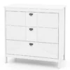 Holz Kommode mit 3 Schubladen & Metallgriffe Modern Sideboard Schubladenschrank