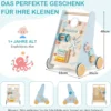 Holz Lauflernwagen zum Schieben & Ziehen Montessori Baby Lauflernhilfe mit Rädern