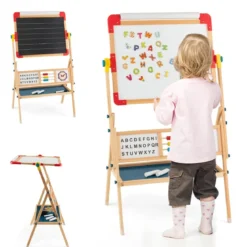 Holzstaffelei Drehbare stehende Kinderstaffelei 62 x 45 x 118 cm