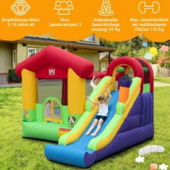 Hüpfburg Aufblasbare Spielburg für Kinder mit Rutsche 325 x 290 x 205 cm