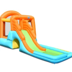 Hüpfburg aufblasbar Spielpool Wasserspiel Wasserpark mit Wasserrutsche 490 x 225 x 240 cm