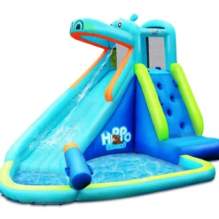 Hüpfburg aufblasbar Wasserrutsche Aufblasbare Spielpool Wasserspielcenter mit Rutsche 350*300*225cm