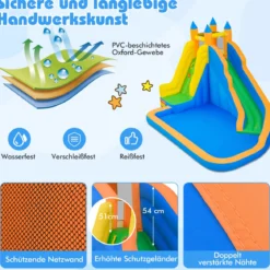 Hüpfburg mit Rutsche Kletterwand Planschbecken ab 3 Jahren bis 100kg 400 x 309 x 245 cm Mehrfarbig