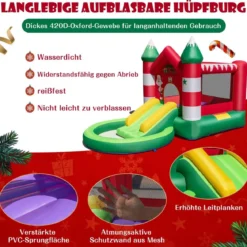 Hüpfburg Weihnachtliches Aufblasbares Kinderschloss mit Rutsche (ohne Gebläse)390 x 210 x 220 cm