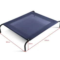 Hundebett Garten Hundeliege Liegeplatz draußen Hundesofa Grau 110 x 80 x 18 cm Metall