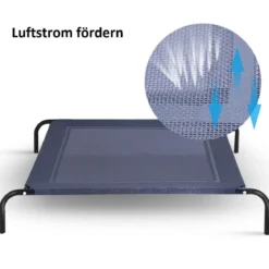 Hundebett Garten Hundeliege Liegeplatz draußen Hundesofa Grau 110 x 80 x 18 cm Metall