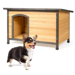 Hundehütte Holz Hundehaus Wetterfest Hundehöhle outdoor Hütte für Hunde Katzen