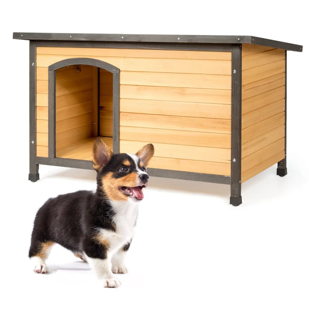 Hundehütte Holz Hundehaus Wetterfest Hundehöhle outdoor Hütte für Hunde Katzen