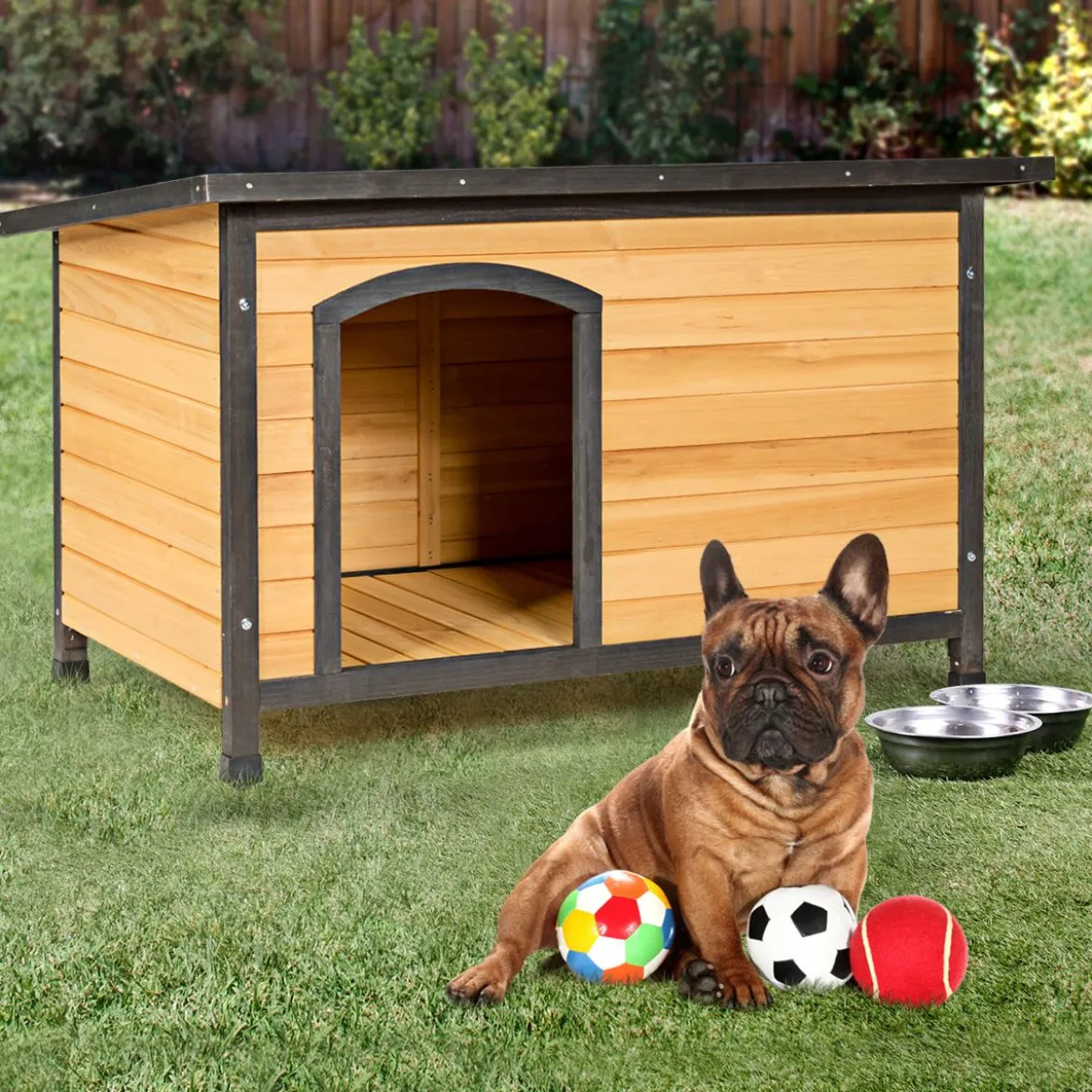 Hundehütte Holz Hundehaus Wetterfest Hundehöhle outdoor Hütte für Hunde Katzen