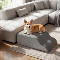 Hundetreppe 5 Stufen 50 cm Hoch Haustiertreppe Hundetreppe für Kleine Hunde Grau