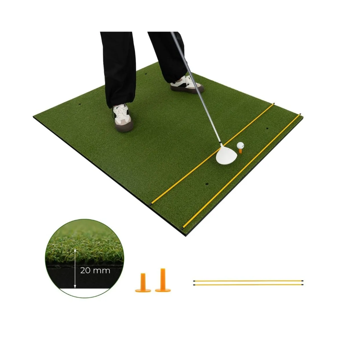 3-in-1-Abschlagmatte für Golf Hochwertige Schlagmatte mit Kunstrasen 152 x 117 cm