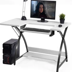 2 in 1 Arbeitstisch und Nähtisch Mehrzwecktisch Computertisch Schreibtisch Nähmaschinenplattform 116,5 x 59,5 x 76 cm