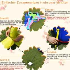 5 in 1 Aufblasbare Hüpfburg mit 2 Rutsche Springburg Hüpfschloss 416 x 350 x 200 cm